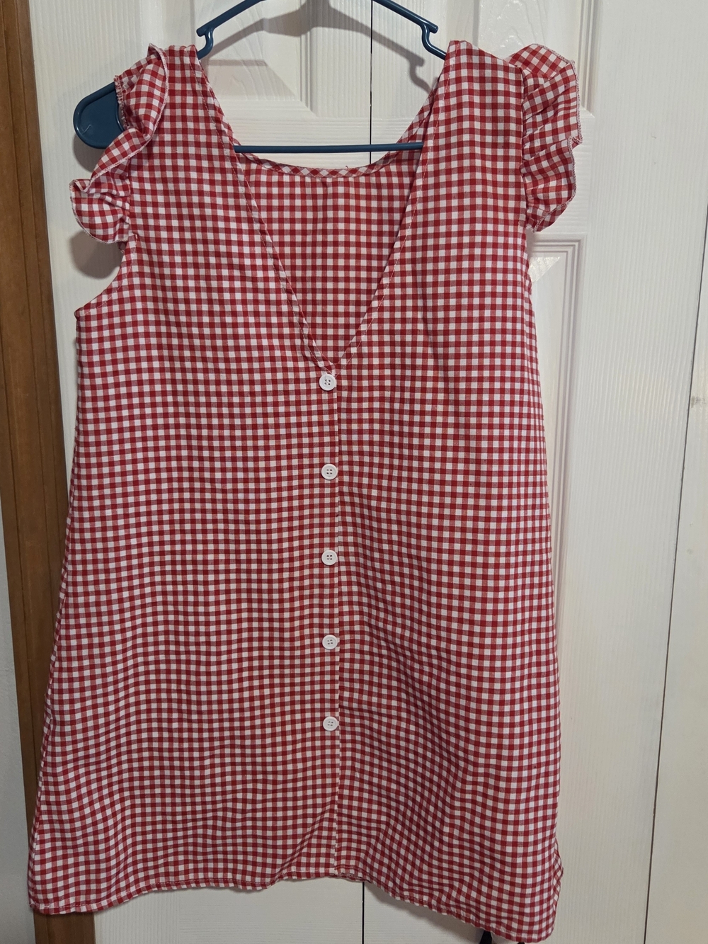 SHEIN Red & White Gingham Dress